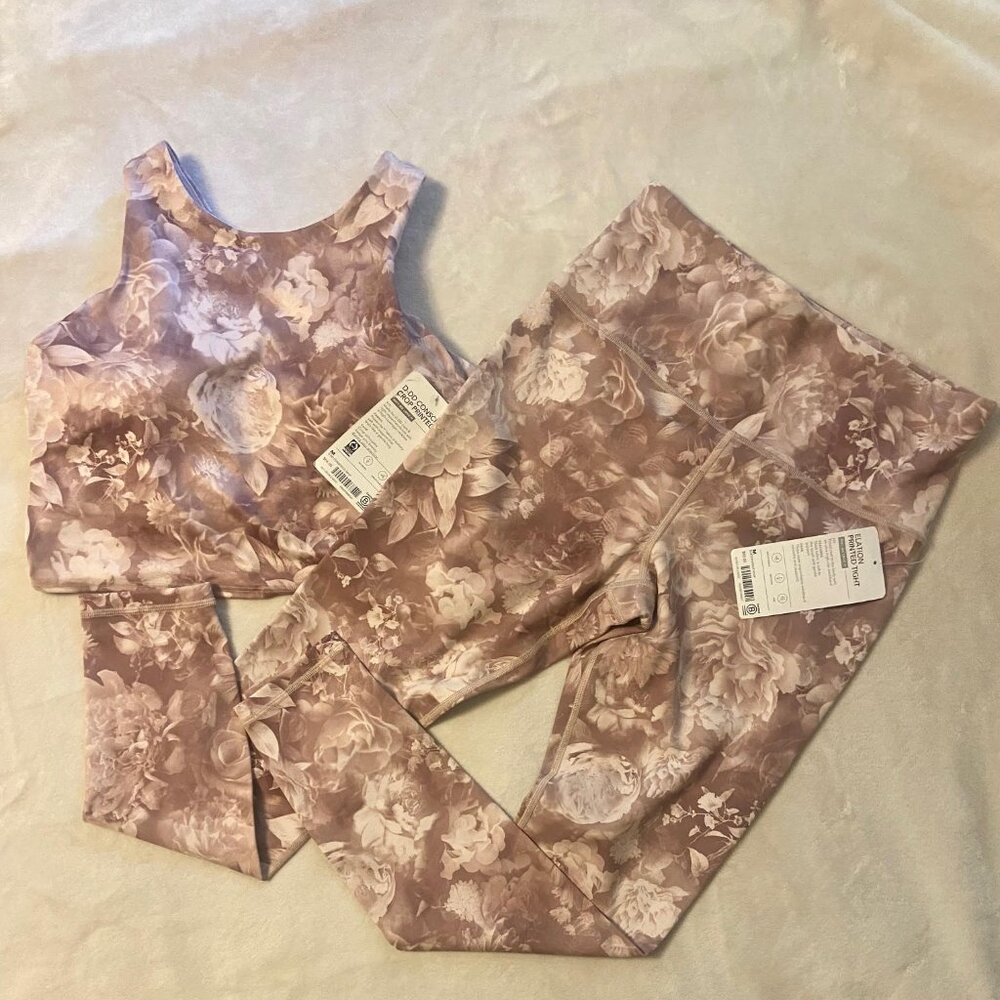 NWT Athleta Elation Printed Tight - antoinette velvety pink - Medium